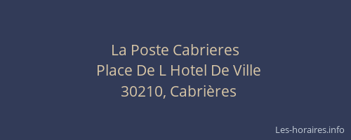 La Poste Cabrieres