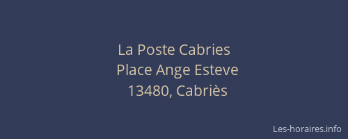 La Poste Cabries