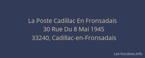 La Poste Cadillac En Fronsadais
