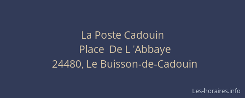 La Poste Cadouin