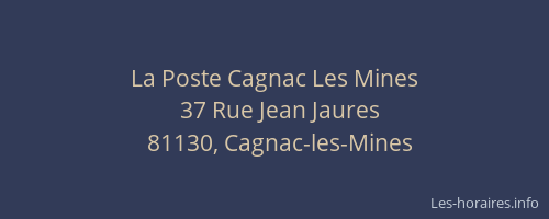 La Poste Cagnac Les Mines