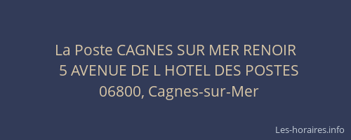 La Poste CAGNES SUR MER RENOIR