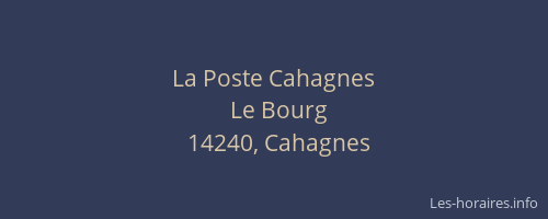 La Poste Cahagnes