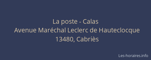 La poste - Calas