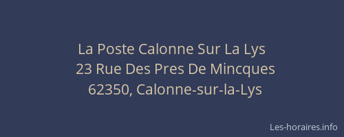 La Poste Calonne Sur La Lys