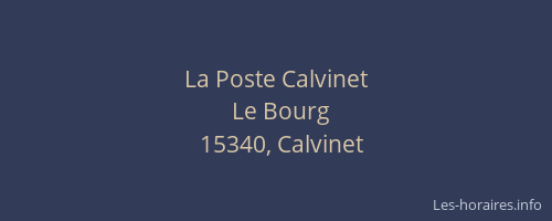 La Poste Calvinet