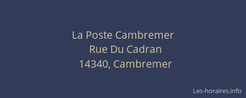 La Poste Cambremer