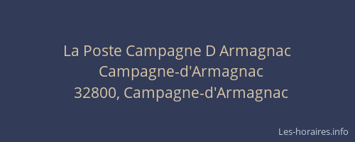 La Poste Campagne D Armagnac
