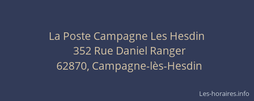 La Poste Campagne Les Hesdin