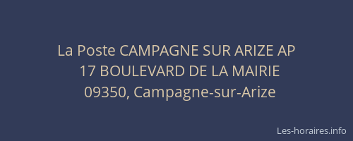 La Poste CAMPAGNE SUR ARIZE AP