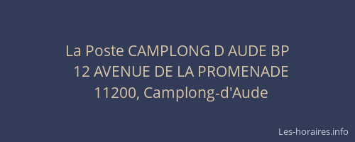 La Poste CAMPLONG D AUDE BP