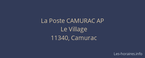 La Poste CAMURAC AP