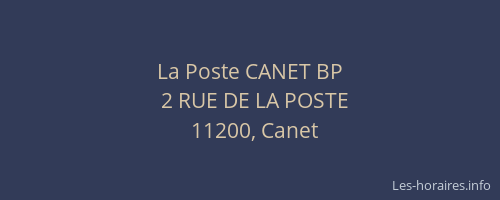 La Poste CANET BP