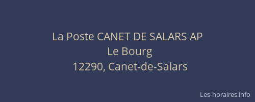 La Poste CANET DE SALARS AP