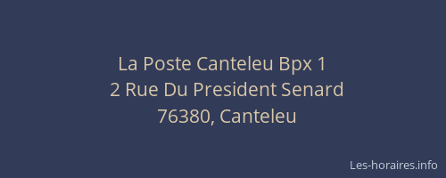 La Poste Canteleu Bpx 1