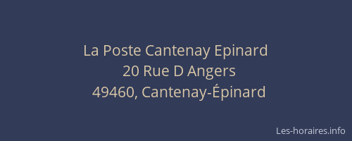 La Poste Cantenay Epinard