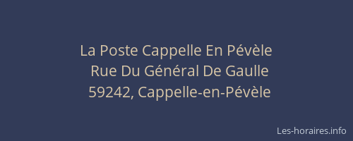 La Poste Cappelle En Pévèle