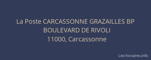 La Poste CARCASSONNE GRAZAILLES BP