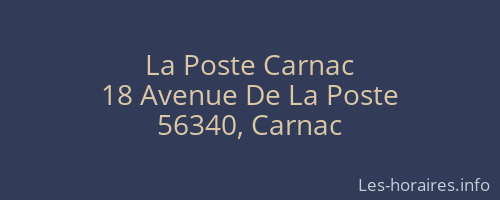 La Poste Carnac