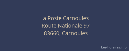 La Poste Carnoules