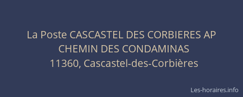 La Poste CASCASTEL DES CORBIERES AP