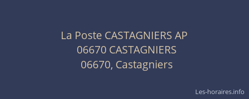 La Poste CASTAGNIERS AP