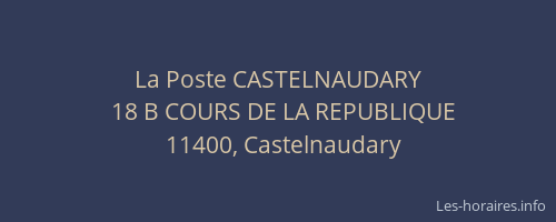 La Poste CASTELNAUDARY