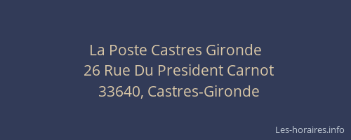 La Poste Castres Gironde