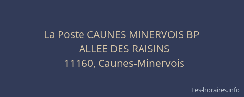 La Poste CAUNES MINERVOIS BP