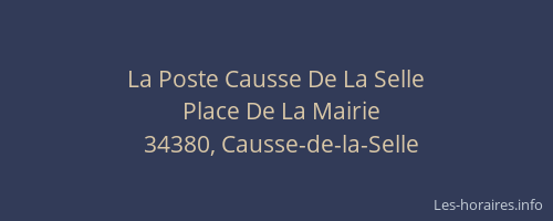 La Poste Causse De La Selle