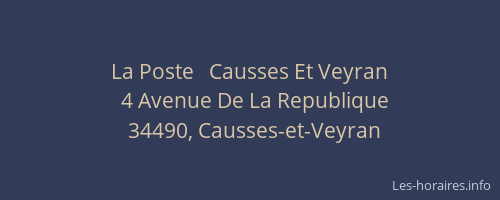 La Poste   Causses Et Veyran