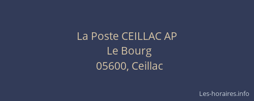 La Poste CEILLAC AP