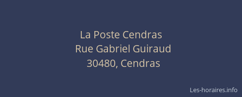 La Poste Cendras