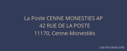 La Poste CENNE MONESTIES AP