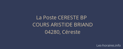 La Poste CERESTE BP