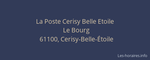 La Poste Cerisy Belle Etoile