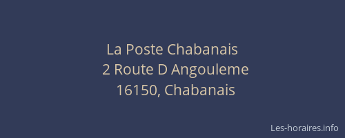 La Poste Chabanais