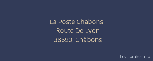 La Poste Chabons