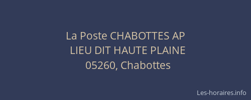 La Poste CHABOTTES AP
