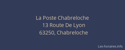 La Poste Chabreloche