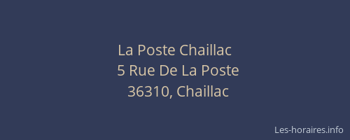 La Poste Chaillac