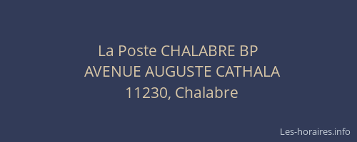 La Poste CHALABRE BP
