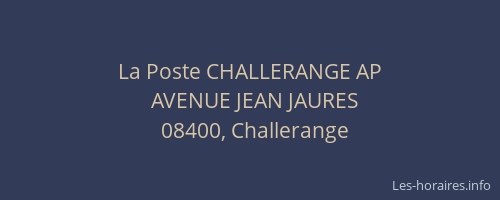 La Poste CHALLERANGE AP