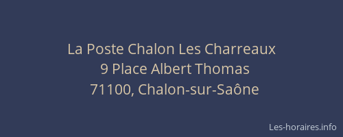 La Poste Chalon Les Charreaux
