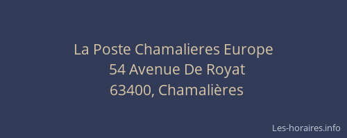La Poste Chamalieres Europe