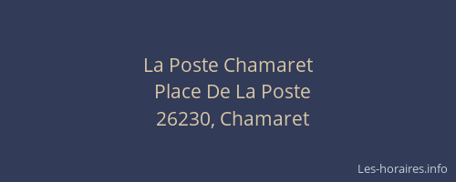 La Poste Chamaret