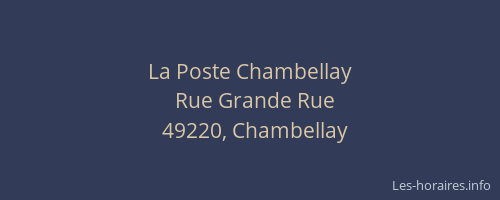 La Poste Chambellay