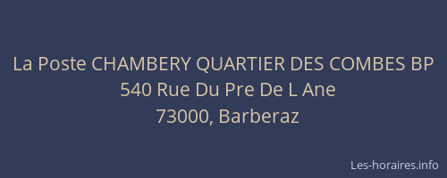 La Poste CHAMBERY QUARTIER DES COMBES BP