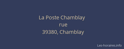 La Poste Chamblay