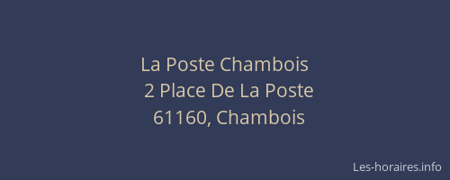 La Poste Chambois